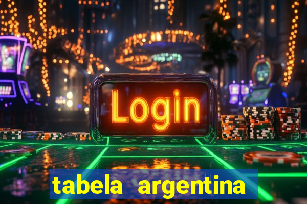 tabela argentina torneo betano